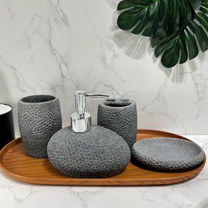 European style <b>bathroom</b> four-piece set Resin sandstone wash kit <b>bathroom</b> supplies home toilet lotion bottle suit - Product Image 1