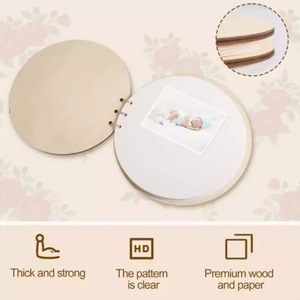 Baby Baptism Symbol Message <b>Book</b> Rainbow Memory <b>Book</b> Wooden Booklet Baby Birthday Decorations - Product Image 3