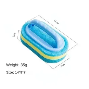 Household Cleaning Brush With Handle Dish Soap Bathroom Kitchen Tub Thicken <b>Scrubbing</b> Sponge Wipe Durable Tools Accessories Home - Product Image 6