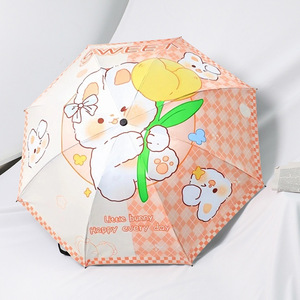 Parapluie Enfant Anti-UV en Fer et Plastique Motif Lapin de Dessin Animé pour Maternelle et Élèves du Primaire – Parapluie Soleil et Pluie - Product Image 6