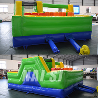 Parcours d'obstacles gonflable commercial personnalisé, mini parcours d'assaut gonflable, château gonflable pour enfants avec toboggan pour jeux de jardin