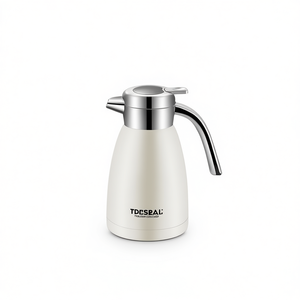 Thermos isotherme en acier inoxydable blanc TDESEAL 1,8 L à double paroi avec couvercle anti-fuite - Product Image 1