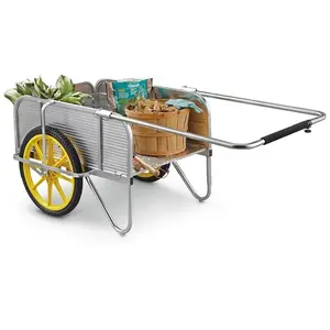 150kg 330lbs heavy duty utility carrello da giardino pieghevole in alluminio a due ruote carrello a mano