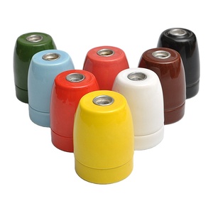 Tự làm E27 Ổ cắm đèn cơ sở gốm sứ ánh sáng mặt dây chuyền ổ cắm chủ cơ sở ánh sáng vít ổ cắm cho phụ kiện ánh sáng - Product Image 1