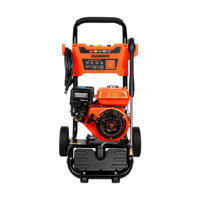 Pompe à jet de lavage à essence portable 2610 PSI, 160 bars, avec roues et poignée pour le nettoyage des surfaces de jardin, de patio et de sols