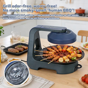 Plaque de cuisson électrique infrarouge transfrontalière la plus vendue pour barbecue domestique, machine à griller 1390W avec tube chauffant en fibre de carbone 110V - Product Image 4