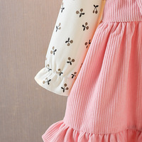 Robes de princesse pour bébé fille, à manches longues, en coton, à fleurs, décontractées, style A-line, longueur au sol, pour le printemps