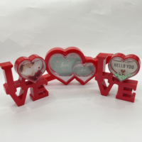 Cadre photo en acrylique en forme de cœur LOVE, remplissage personnalisé de paillettes, ornement de bureau, décoration anti-stress pour cadeaux de la Saint-Valentin