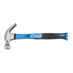 Martillo de carpintero Fervi de 20 oz con cabeza de acero y mango de goma azul para trabajos de carpintería y construcción - Product Image 2