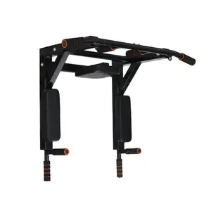 Indoor Fitness Wall Mounted Pull Up Chin Up Bar Dip Station Multi-Function Push Up Bar