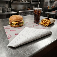 Feuilles de papier sulfurisé doux en nid d'abeille, enduites de cire, résistantes à l'humidité et à la graisse, pour l'emballage de snacks, sandwichs, pains et hamburgers