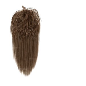 Perruque queue de cheval haute effet cascade pour femme, volumisante, style demi-attaché avec cheveux raides texturés, adaptée à toutes les formes de visage - Product Image 5