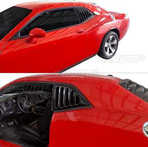 Persianas para Ventanas de Auto Dodge Challenger 2008-2023, Rejillas de Ventilación Laterales Traseras, Acabado Brillante, Negro Mate, Estilo Fibra de Carbono - Product Image 2