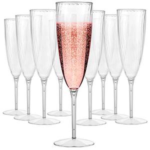 6 oz Plastic Champagne Flutes For Wedding Disposable Champagne Goblet Plastic Wine Glasses Set