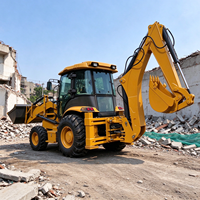 Pengiriman Gratis Mesin Diesel CE EPA Baru Mini Retroexcavadora Backhoe Excavator Loader 4X4 Backhoe