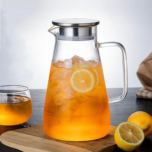 Carafe à eau en verre borosilicate haute résistance, grande capacité, résistante à la chaleur, pour boissons froides, utilisation au réfrigérateur - Product Image 1