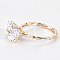 Bague en argent 925 avec diamant taille coussin de 0,8 CT, 2 CT, 3 CT, 3,5 CT, 5 CT pour femme, bijoux fins de mariage, bague en moissanite