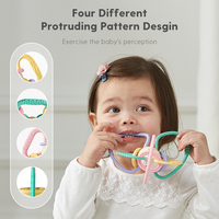Vente en gros de jouets de dentition souples et biologiques pour bébés, nouveau design sans BPA avec personnages d'animaux, en silicone de qualité alimentaire personnalisé pendant 0 à 12 mois