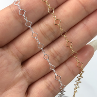 Nouvelles chaînes en argent S925 plaqué or pour la fabrication de bijoux permanents, modèle 3+1 à quatre feuilles