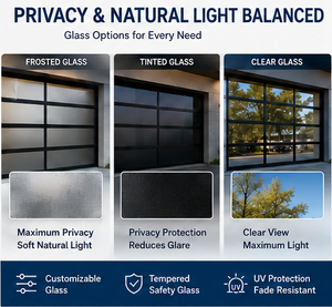 <span class=keywords><strong>Porte</strong></span> de garage en verre noir isolante à <span class=keywords><strong>prix</strong></span> de gros avec fenêtres en verre - Product Image 5