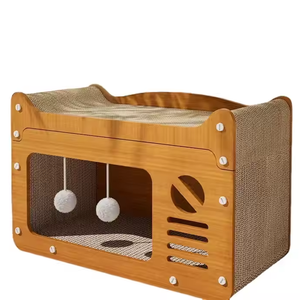 ShuangYuan moderna Villa di lusso per gatti in legno massello condominio interno/esterno grande gabbia per gatti criceti con motivo animale - Product Image 6