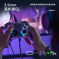 Manette de jeu sans fil IINE Crystal RGB pour /Oled avec programmation de macros, réveil, moteur de vibration, TURBO et fonction de freinage manuel