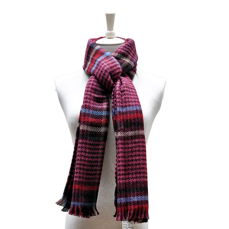 BLUE PHOENIX sciarpa invernale 30% lana 70% acrilico moda pied de poule rondine gird plaid checker tartan accogliente ciglia inverno personalizzato