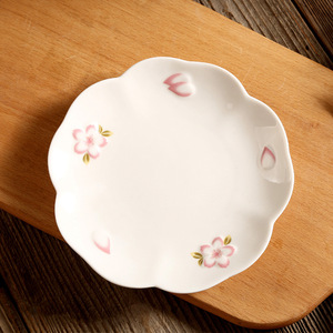 Ensemble <span class=keywords><strong>d</strong></span>'assiettes en céramique style floral japonais 6/8/10 pouces, motif fleurs de <span class=keywords><strong>cerisier</strong></span>, blanc/rose, qualité alimentaire, pour la maison, la salle à manger, les desserts et les plats. - Product Image 3