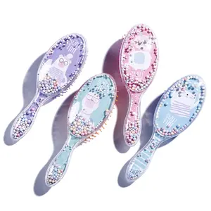 Factory Price Transparent Foam Balls Plastic Hairbrush Hair Tool Oval Paddle Styling Hair Brush Animal Makeup Airbag Hair Brush