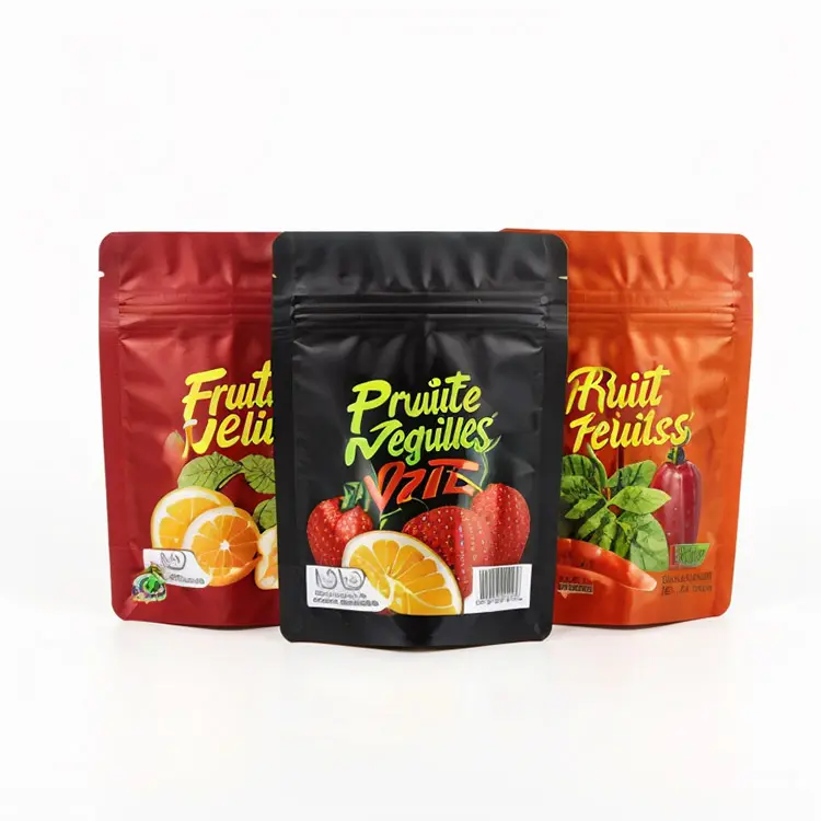 Vente en gros de pochettes en plastique avec logo personnalisé pochette d'emballage de fruits secs mangue pour collation sacs d'emballage alimentaire sec