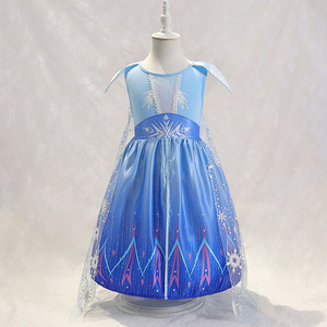 Costume de fête sur le thème du carnaval pour tout-petits, déguisement de la <span class=keywords><strong>Reine</strong></span> <span class=keywords><strong>des</strong></span> <span class=keywords><strong>neiges</strong></span> Elsa, robe de princesse Elsa pour bébé fille - Product Image 1