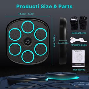 RS Nouveau Design Vente en gros Machine de boxe musicale Cible murale intelligente Équipement d'entraînement Machine de boxe musicale avec gants de boxe - Product Image 2