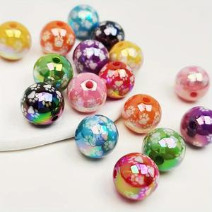 Perles en vrac en plastique acrylique et lucite, perles rondes plaquées couleur patte de chat pour la fabrication de bijoux DIY - Product Image 1