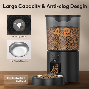OEM Private Label Automatic Smart Pet Feeder Camera <b>Remote</b> <b>Control</b> Charge Plastic 4.2L Capacity Cat Dog Food Dispenser Water - Product Image 3