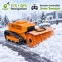 Balayeuse à neige sur chenilles télécommandée avec navigation GPS RTK et moteur Loncin pour le déneigement des allées et des routes
