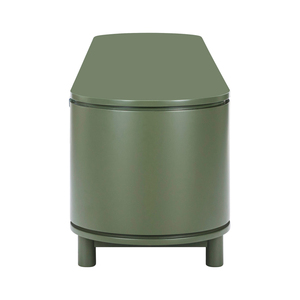 Factory Direct Premium Cannes Unité de télévision de divertissement à peinture lisse incurvée en Olive, console de télévision verte moderne - Product Image 3