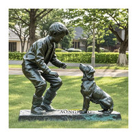Estatua de Cupido de Latón de Tamaño Real para Jardín, Figura Artística de Mitología Romana Clásica, Escultura para Decoración de Exteriores