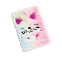 Carnet/Agenda A5 de haute qualité avec couverture en peluche thermocollée, design personnalisé mignon d'animaux, couverture rigide, 80 feuilles, pour enfants, bureau, femmes