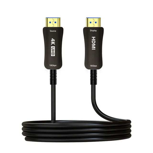 Wholesale 4K HDMI 2.0 AOC Fiber Cable 18Gbps 4K60Hz UHD ARC Gold Plated Slim Flexible HDMI Optical Cable for Home Theater & CCTV