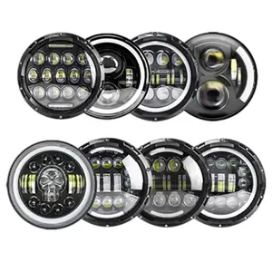 Phare LED 7 "Système d'éclairage automatique Autre pour Jeep Off-Road Moto Phare LED 7 pouces Wrangler JK JL phare
