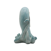 Statue d'oiseau marin en résine, style bois flotté, figurine d'oiseau de rivage sur base en bois, décoration de maison de plage B2B