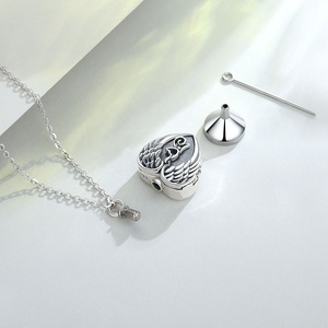925 Sterling Silver <strong>Holds</strong> Pictures Dogs Pet Dog Cats <strong>Ashes</strong> Urn <strong>Necklace</strong> for Ahes - Product Image 3