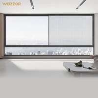 Ventanas Corredizas de Vidrio con Perfil de Aluminio, Resistentes al Viento y con Aislamiento Térmico, de Tamaño Personalizado, para Cocina, Marca Wazzor, Gran Venta