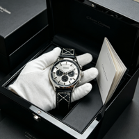 Montre chronographe analogique à quartz pour homme personnalisée, étanche 50 m, 42 mm, élégante, sportive, classique, cadeau pour homme