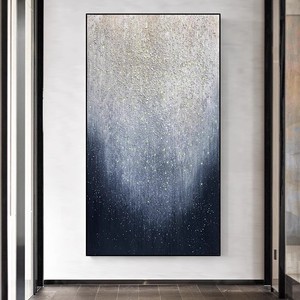 Peinture à l'huile peinte à la main, art abstrait, effet visuel 3D, cadre métallique, art mural contemporain pour entrée, couloir, salle à manger, décoration - Product Image 2