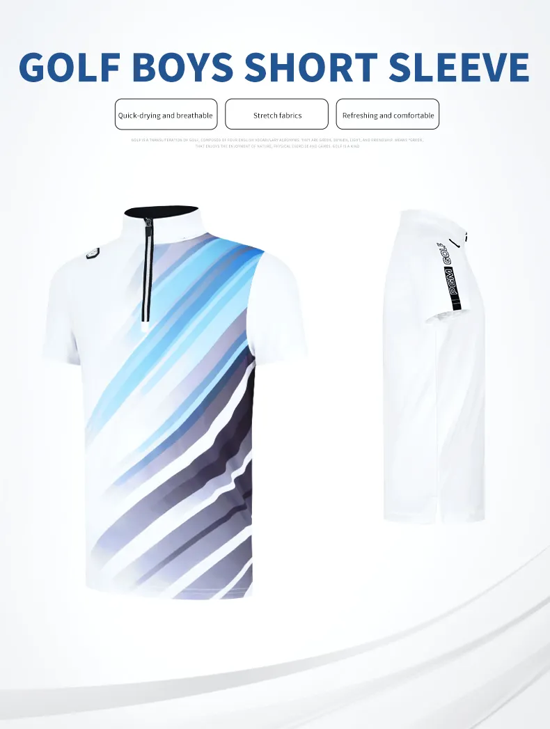 PGM YF332 manufacturer mandarin collar polyester spandex golf t shirt apparel for men