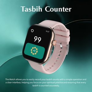 Montre connectée musulmane étanche avec boussole Qibla, alarmes <span class=keywords><strong>de</strong></span> prière, lecteur Coran complet, idéale pour les voyages, le Hajj et l'Omra - Product Image 4