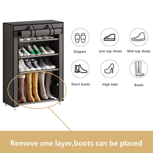 Household Detachable Shoes <b>Storage</b> Rack Multi Layer Shoes Organizer <b>Box</b> None Woven Shoes <b>Storage</b> Cabinet - Product Image 3