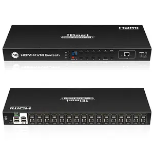 TESmart 4K HDMI KVM Switch dengan Emulator EDID Menggunakan Satu Konsol USB Kontrol 16 Komputer HDMI Hdmi Kvm Switch 16 Ports