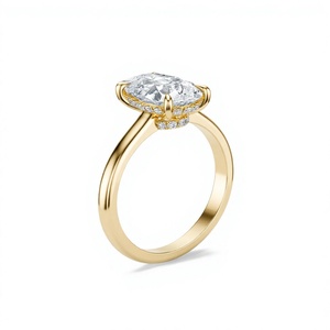 1CT Pear Cut Lab Grown Diamond Engagement <b>Ring</b> 14K Yellow Gold Solitaire <b>Ring</b> 14K 18K Solid Gold <b>Plain</b> Wedding <b>Rings</b> Custom - Product Image 4